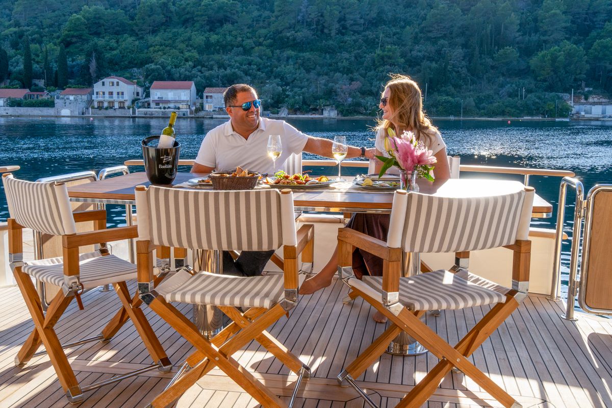 Deck of Cloud 9, a Gulet Motoryacht yacht at Dubrovnik, Croatia
