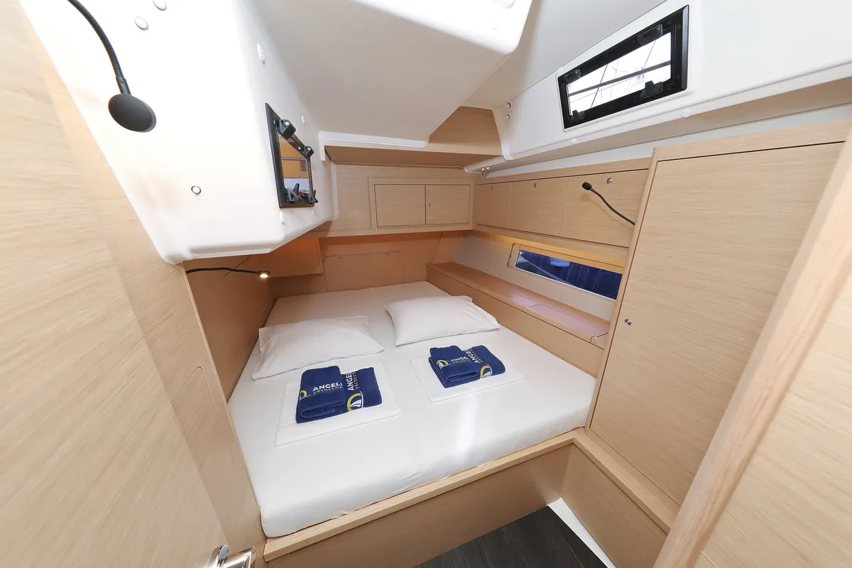 Cabin on Tango, a Dufour 470 sailboat at Grad Trogir, Croatia
