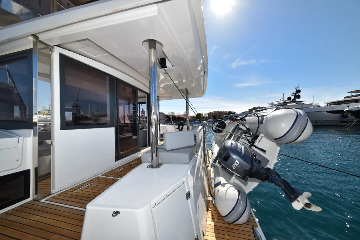 Exterior view of Destiny (Ex: Jako 1), a Bali 4.6 catamaran at Zadar, Croatia