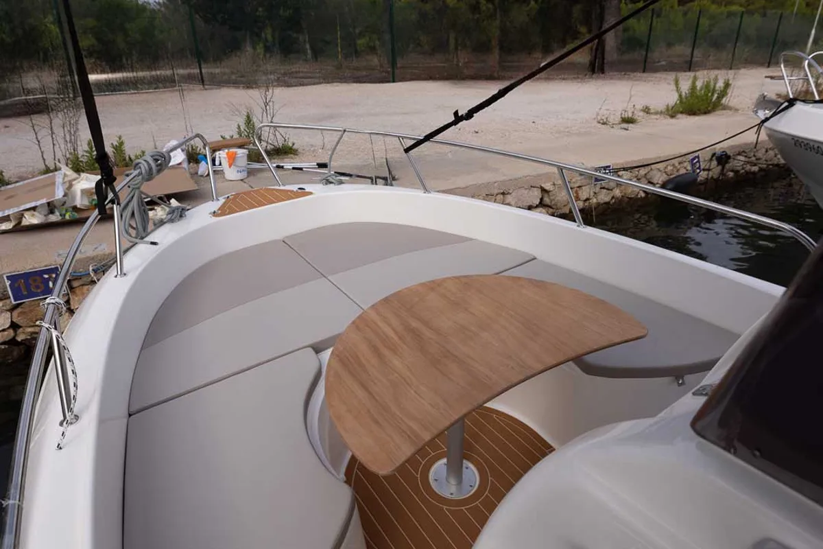 Deck of NN, a Compass Boats Compass 7s motorboat at Grad Šibenik, Croatia
