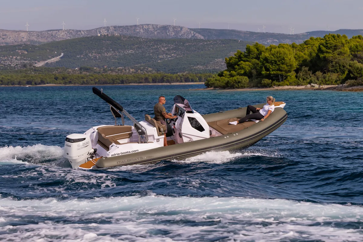 Exterior view of NN, a Compass Boats Compass 7s motorboat at Grad Šibenik, Croatia