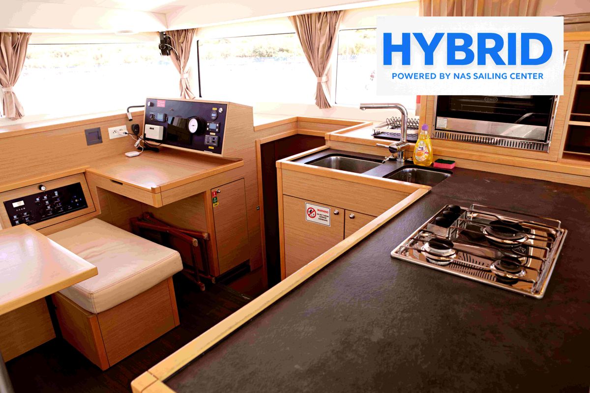 Galley of Independent I, a Lagoon 400 S2 catamaran at Punat, Croatia