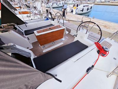 Deck of Nadine AC/Gen, a Dufour 460 Grand Large sailboat at Općina Rogoznica, Croatia