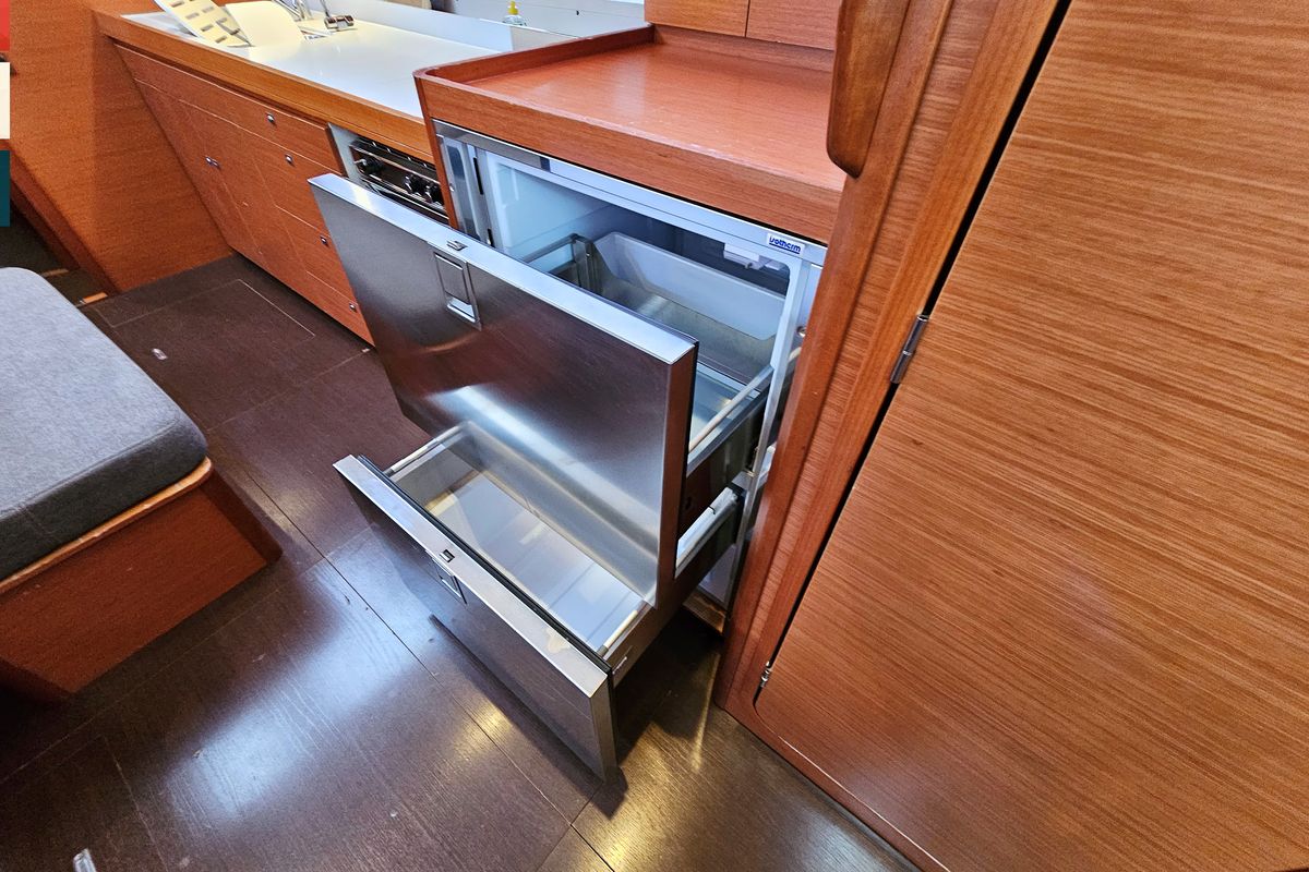 Galley of Nadine AC/Gen, a Dufour 460 Grand Large sailboat at Općina Rogoznica, Croatia