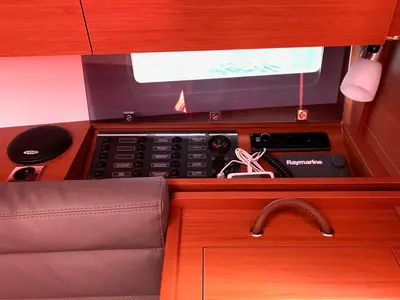 Cockpit of Ronja, a Dufour 350 Grand Large sailboat at Primošten, Croatia