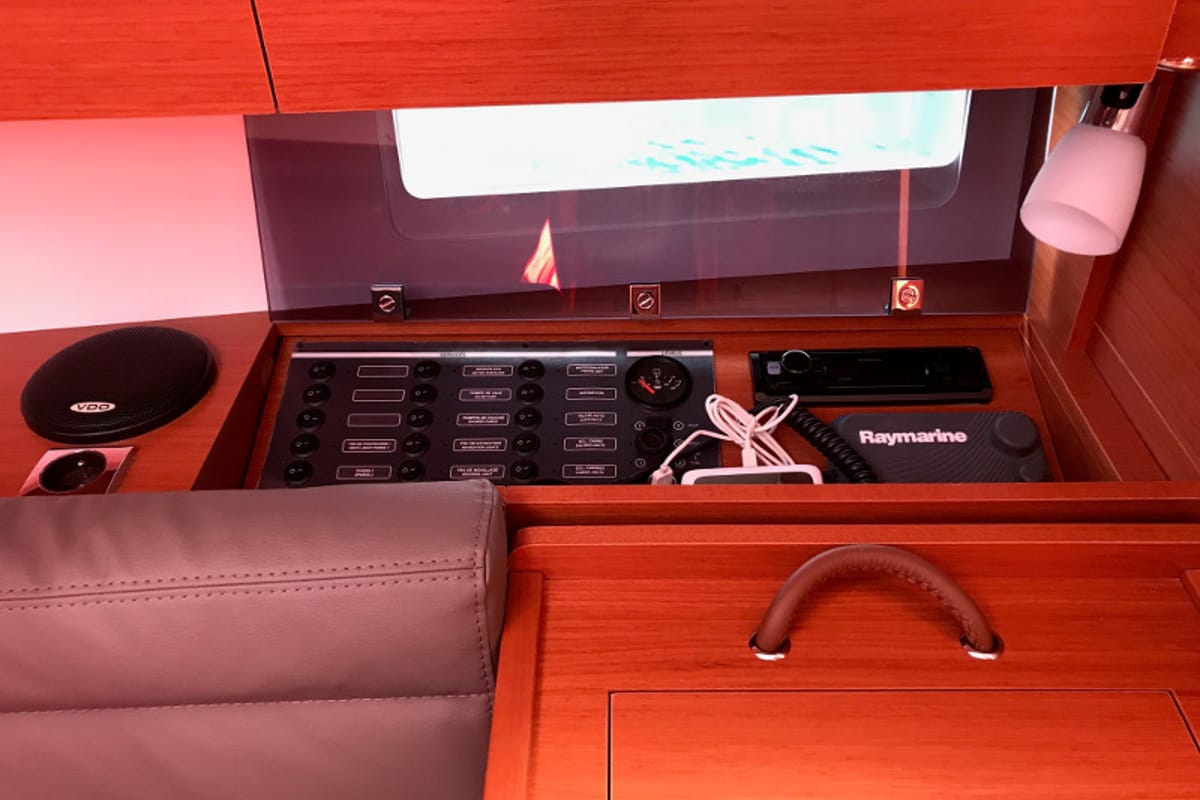 Cockpit of Ronja, a Dufour 350 Grand Large sailboat at Primošten, Croatia