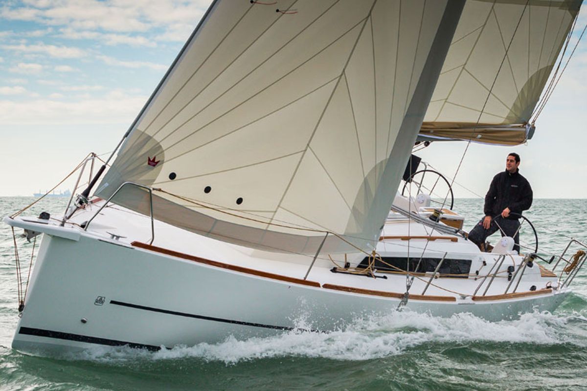 Exterior view of Ronja, a Dufour 350 Grand Large sailboat at Primošten, Croatia