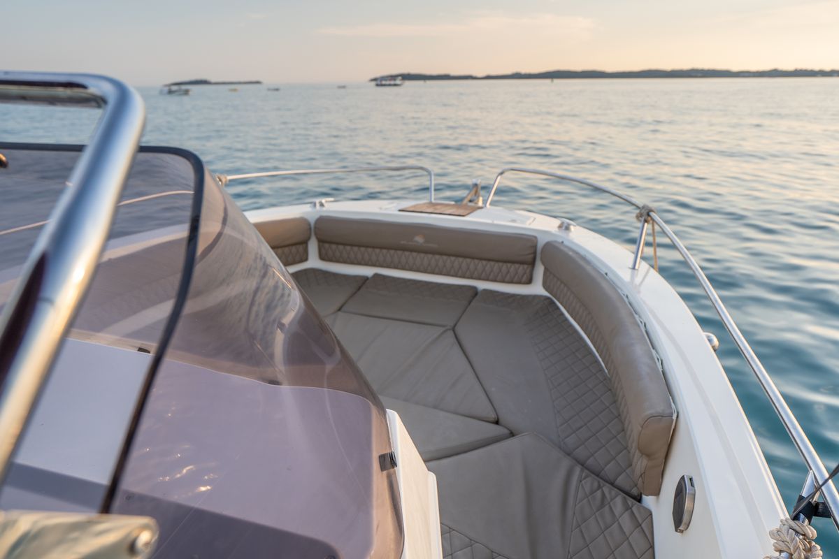 Deck of Atlantic Marine, a Atlantic 750 Open motorboat at Valbandon, Croatia