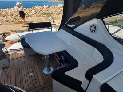 Deck of Aero, a Pearl Sea 31 Hard Top motorboat at Općina Baška Voda, Croatia