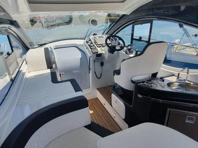 Cockpit of Aero, a Pearl Sea 31 Hard Top motorboat at Općina Baška Voda, Croatia