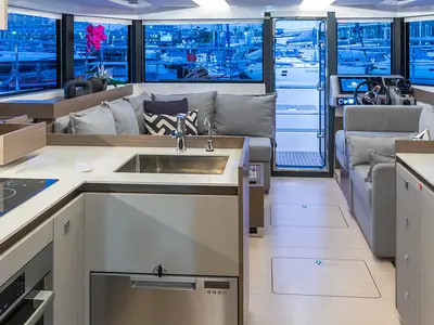 Galley of Moorings 403 PC Exclusive, a Leopard 40 PC catamaran at Road Town, British Virgin Islands
