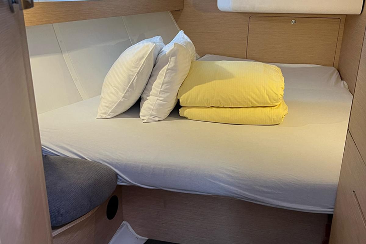 Cabin on Heidi, a Elan Impression 45 sailboat at Punat, Croatia