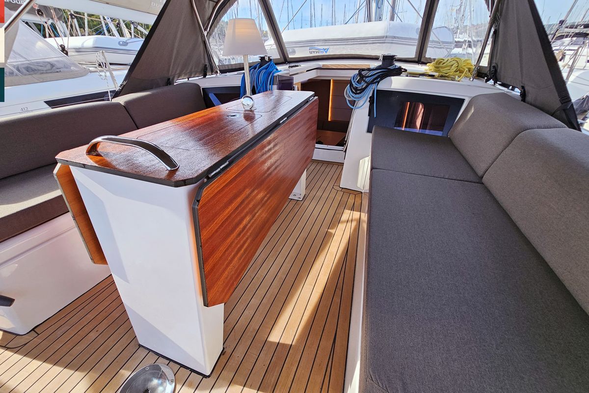 Deck of Ava (A/C & gen), a Dufour 41 sailboat at Općina Rogoznica, Croatia