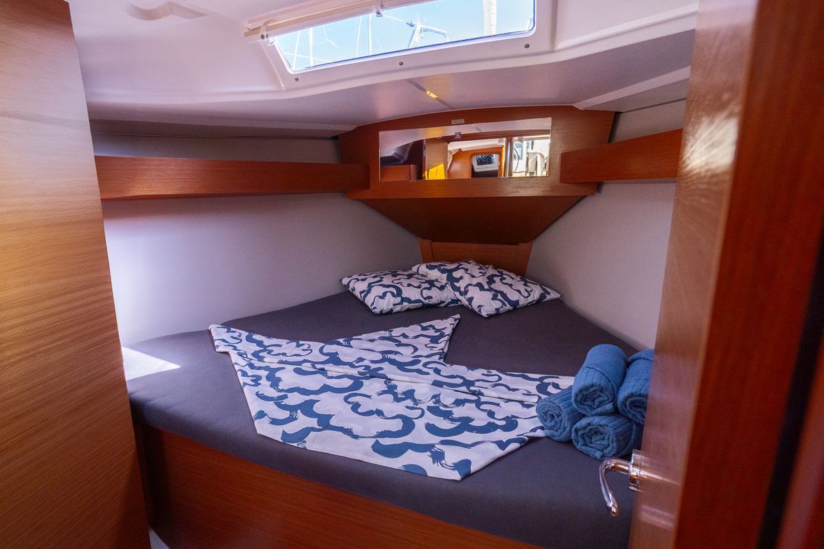 Cabin on Draco, a Dufour 360 Grand Large sailboat at Grad Pula, Croatia