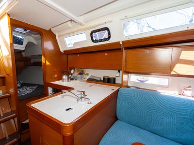 Galley of Draco, a Dufour 360 Grand Large sailboat at Grad Pula, Croatia
