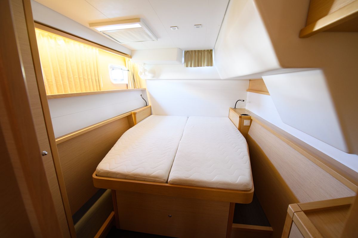 Cabin on Athina (Pax 12), a Lagoon 450 Fly catamaran at Municipal Unit of Lefkada, Greece