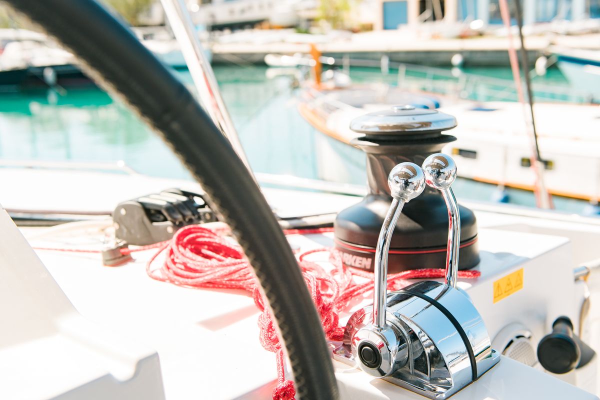 Athina (Pax 12), a Lagoon 450 Fly catamaran at Municipal Unit of Lefkada, Greece