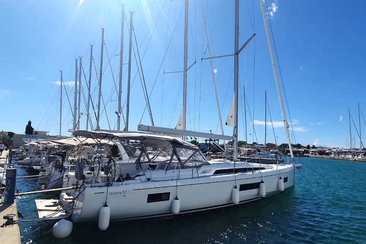 Exterior view of Anna, a Beneteau Oceanis 51.1 sailboat at Općina Sukošan, Croatia