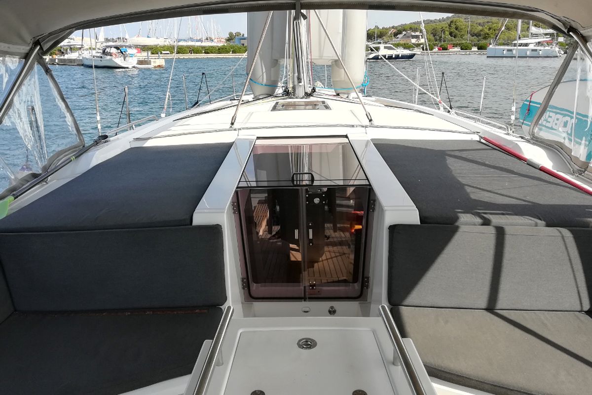 Deck of Anna, a Beneteau Oceanis 51.1 sailboat at Općina Sukošan, Croatia