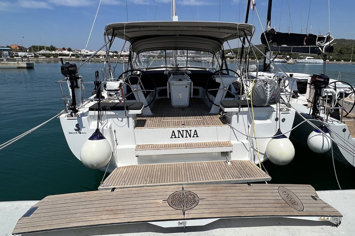 Deck of Anna, a Beneteau Oceanis 51.1 sailboat at Općina Sukošan, Croatia