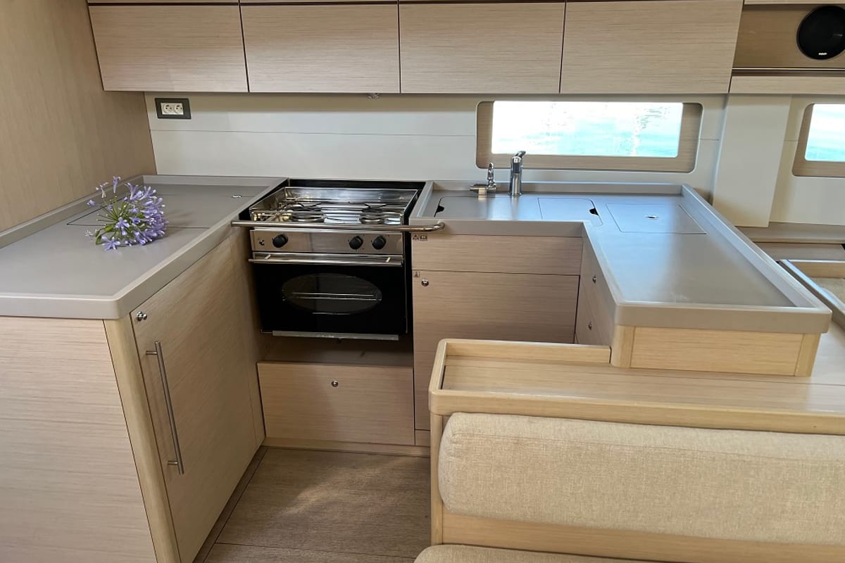 Galley of Anna, a Beneteau Oceanis 51.1 sailboat at Općina Sukošan, Croatia