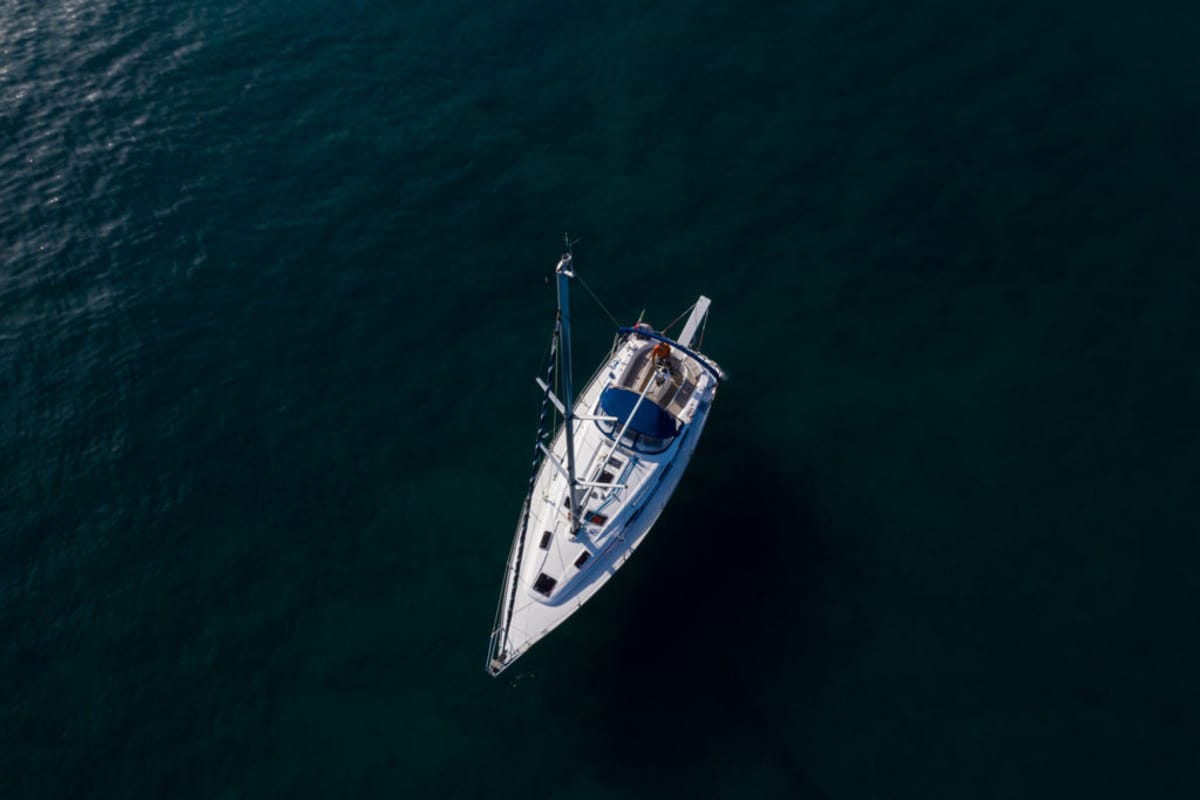 Exterior view of Gigiona, a Bavaria 37 Cruiser sailboat at San Vincenzo, Italy