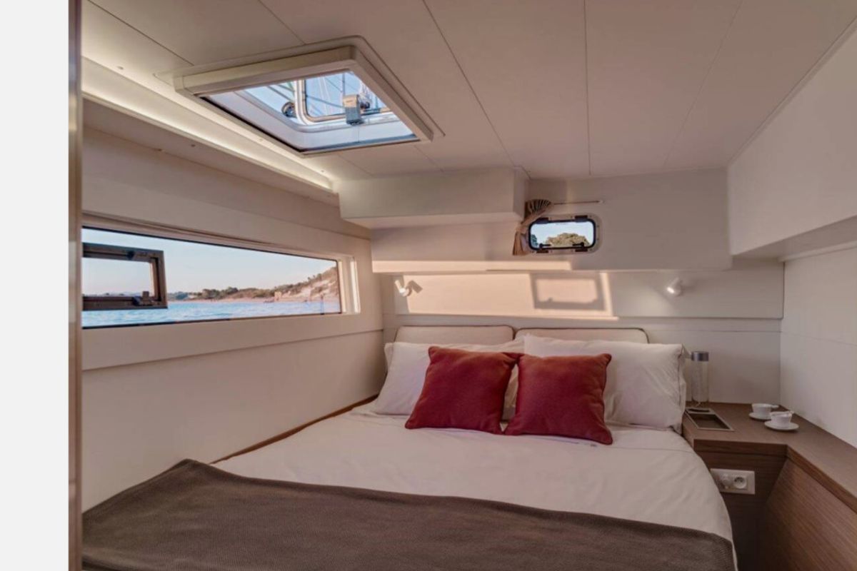Cabin on Mary Grace, a Lagoon 40 catamaran at Municipal Unit of Lefkada, Greece