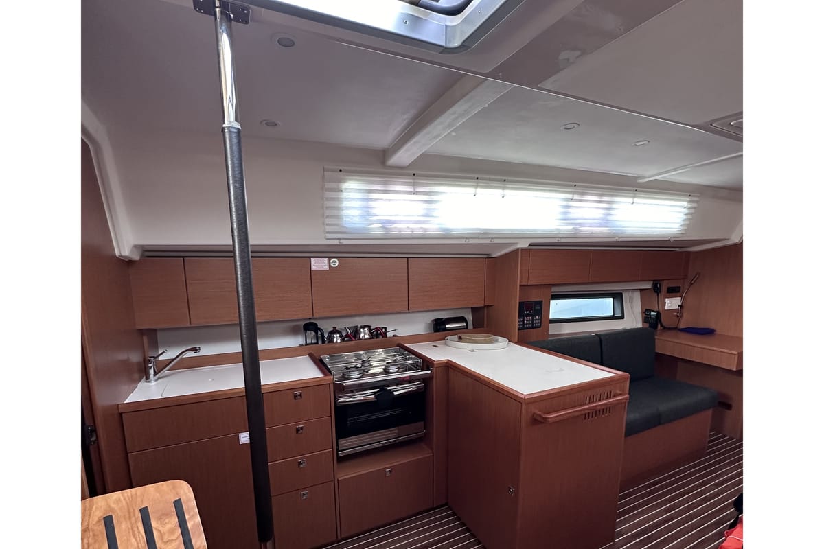 Galley of Sail Scorpius, a Bavaria C42 sailboat at Marmaris, Turkey