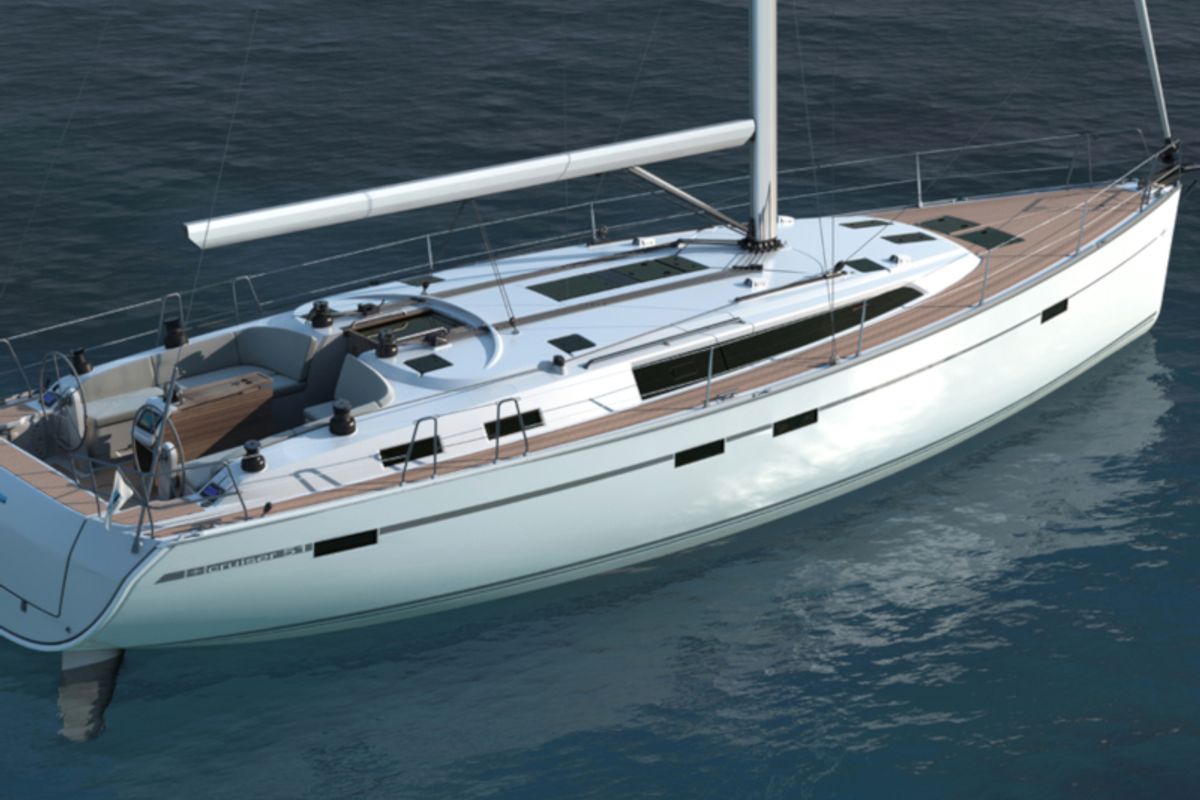 Exterior view of Alma Libre III, a Bavaria Cruiser 51 sailboat at Municipal Unit of Lefkada, Greece