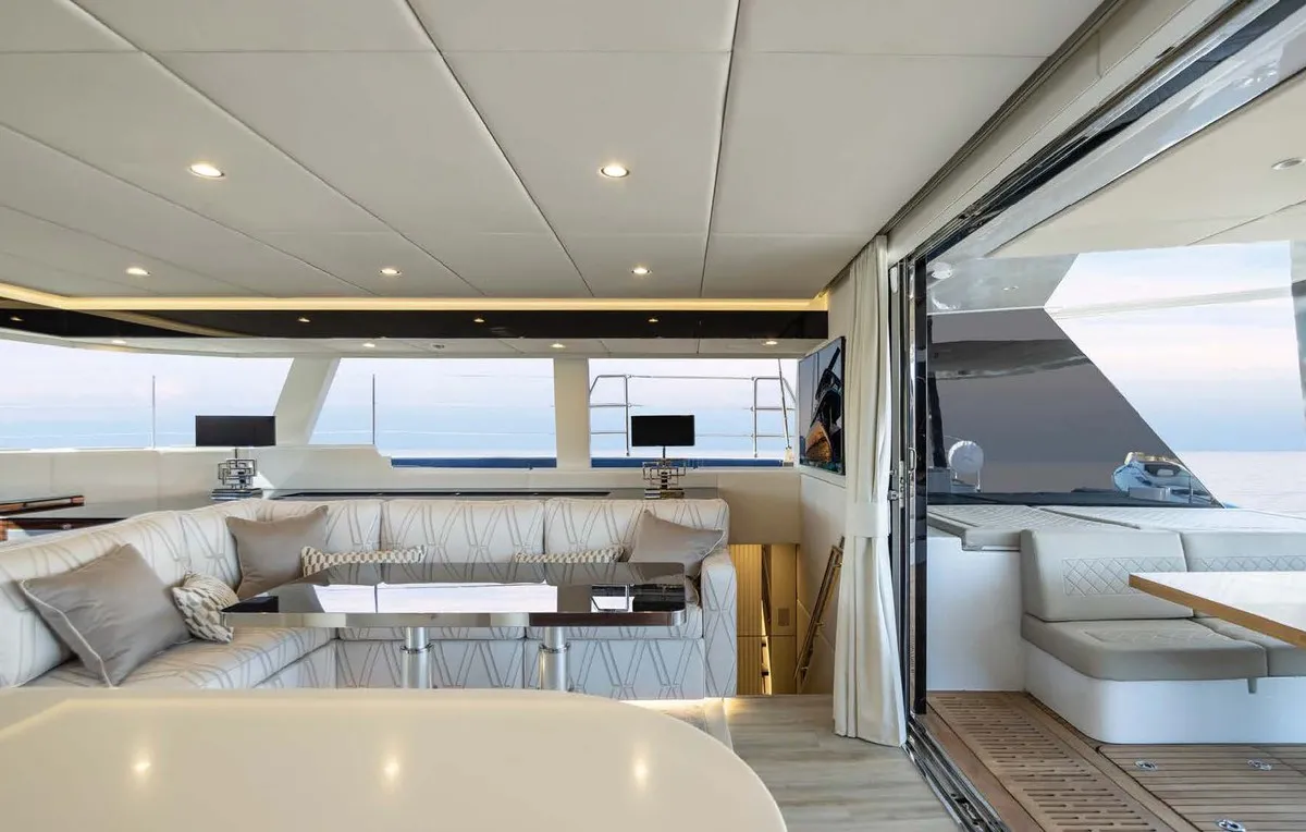 Salon of Dessus, a Sunreef Yachts Sunreef 60 catamaran at Grad Kaštela, Croatia