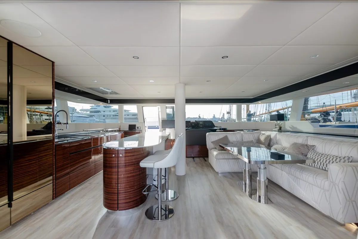 Salon of Dessus, a Sunreef Yachts Sunreef 60 catamaran at Grad Kaštela, Croatia