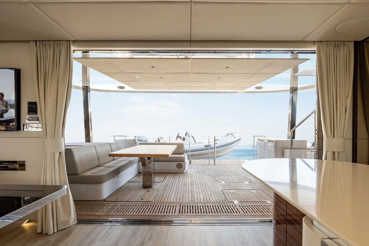 Salon of Dessus, a Sunreef Yachts Sunreef 60 catamaran at Grad Kaštela, Croatia