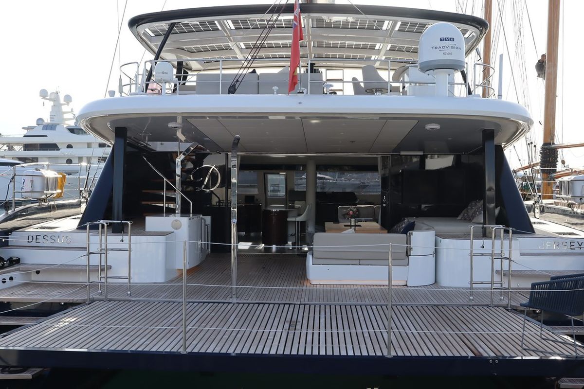 Exterior view of Dessus, a Sunreef Yachts Sunreef 60 catamaran at Grad Kaštela, Croatia