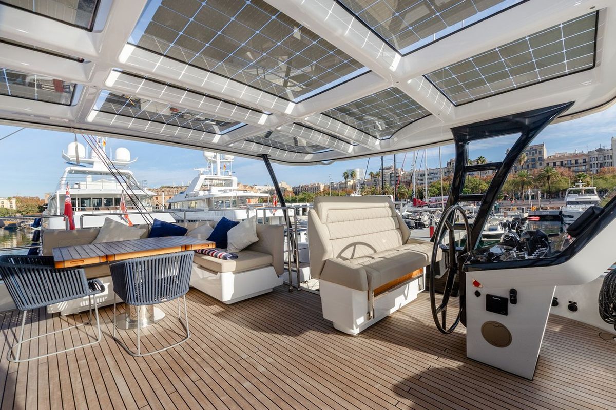 Deck of Dessus, a Sunreef Yachts Sunreef 60 catamaran at Grad Kaštela, Croatia