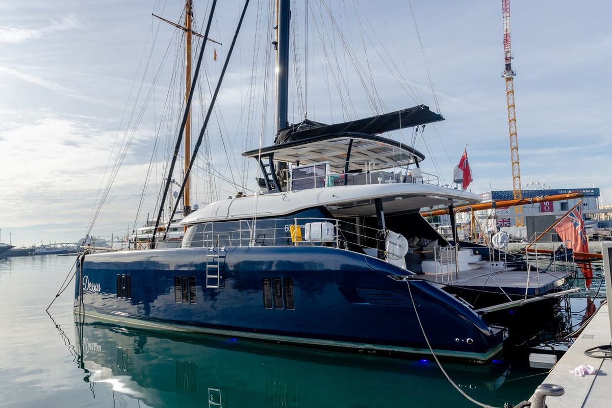 Exterior view of Dessus, a Sunreef Yachts Sunreef 60 catamaran at Grad Kaštela, Croatia