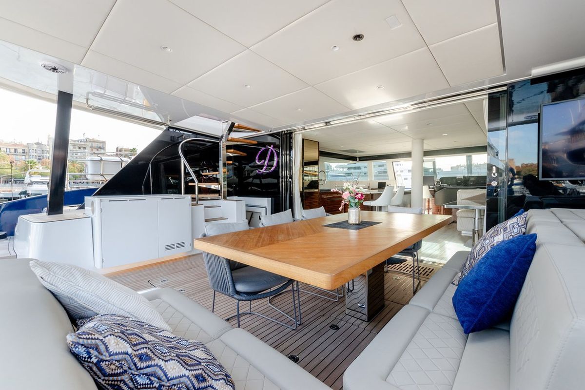 Exterior view of Dessus, a Sunreef Yachts Sunreef 60 catamaran at Grad Kaštela, Croatia