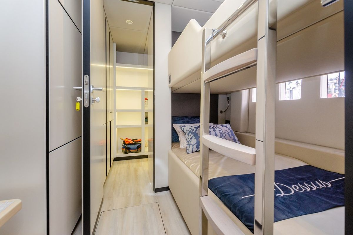 Cabin on Dessus, a Sunreef Yachts Sunreef 60 catamaran at Grad Kaštela, Croatia