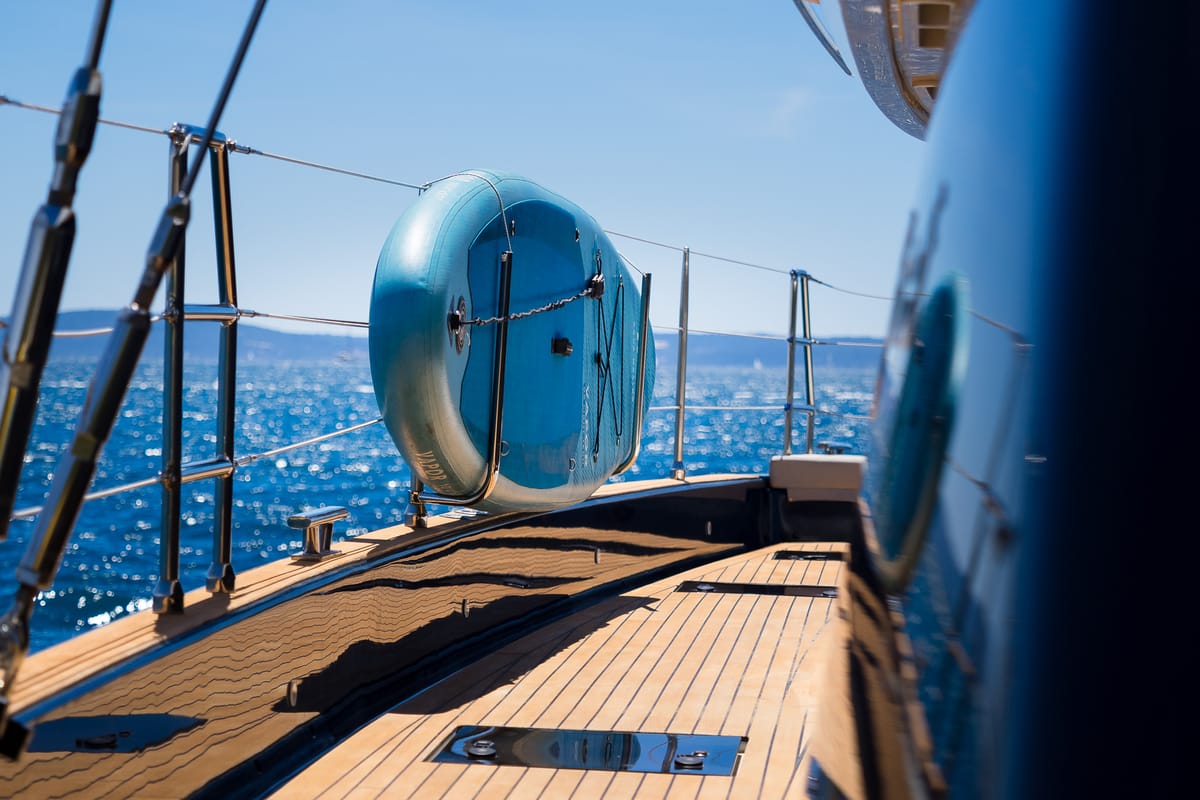 Deck of Dessus, a Sunreef Yachts Sunreef 60 catamaran at Grad Kaštela, Croatia