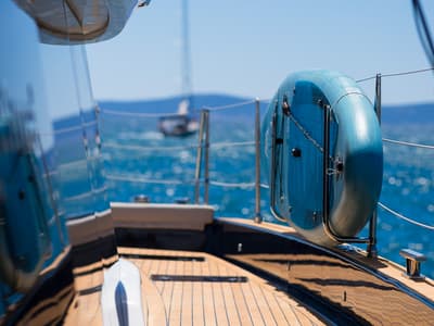 Deck of Dessus, a Sunreef Yachts Sunreef 60 catamaran at Grad Kaštela, Croatia