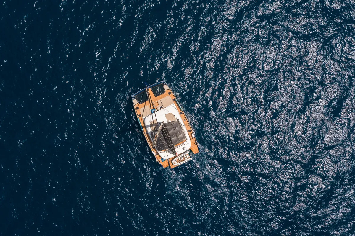 Exterior view of Dessus, a Sunreef Yachts Sunreef 60 catamaran at Grad Kaštela, Croatia
