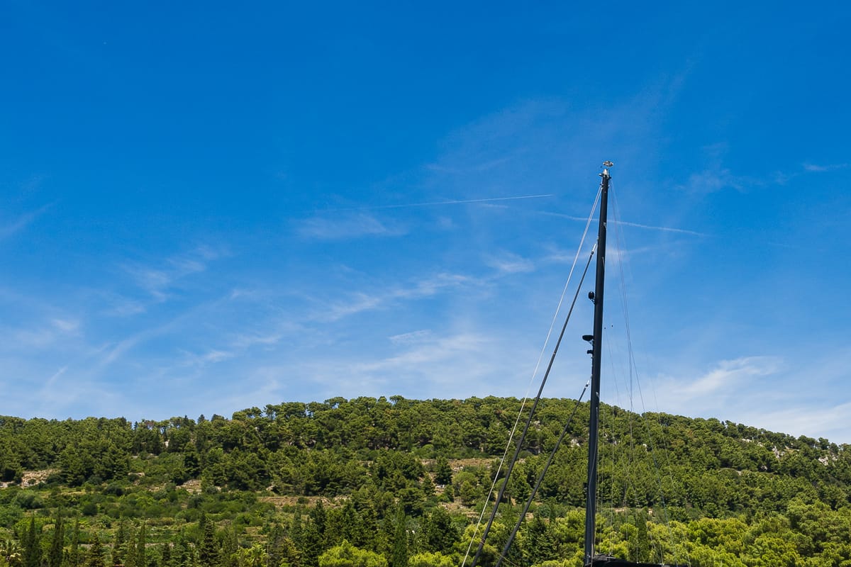 Exterior view of Dessus, a Sunreef Yachts Sunreef 60 catamaran at Grad Kaštela, Croatia