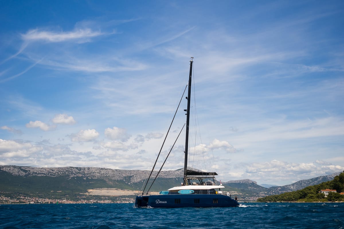 Dessus, a Sunreef Yachts Sunreef 60 catamaran at Grad Kaštela, Croatia