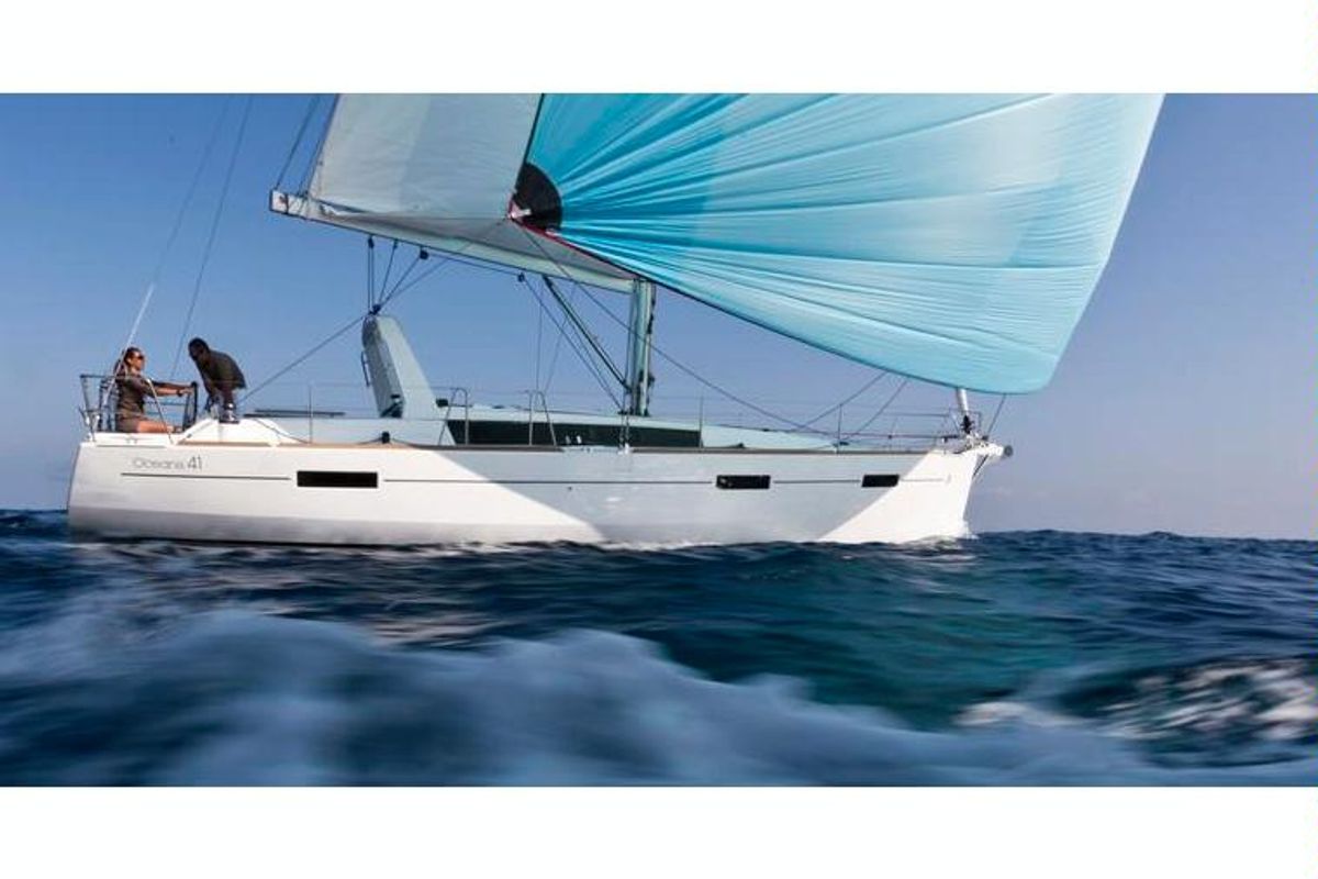Exterior view of Zyntha, a Beneteau Oceanis 41 sailboat at Općina Sukošan, Croatia