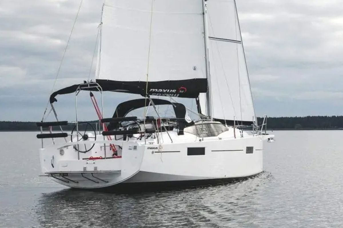 Exterior view of Glazy Sztynorckie, a Northman Maxus 34 sailboat at Sztynort, Poland