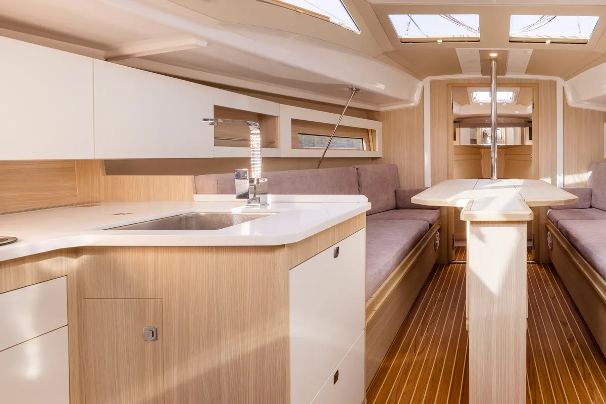 Salon of Glazy Sztynorckie, a Northman Maxus 34 sailboat at Sztynort, Poland