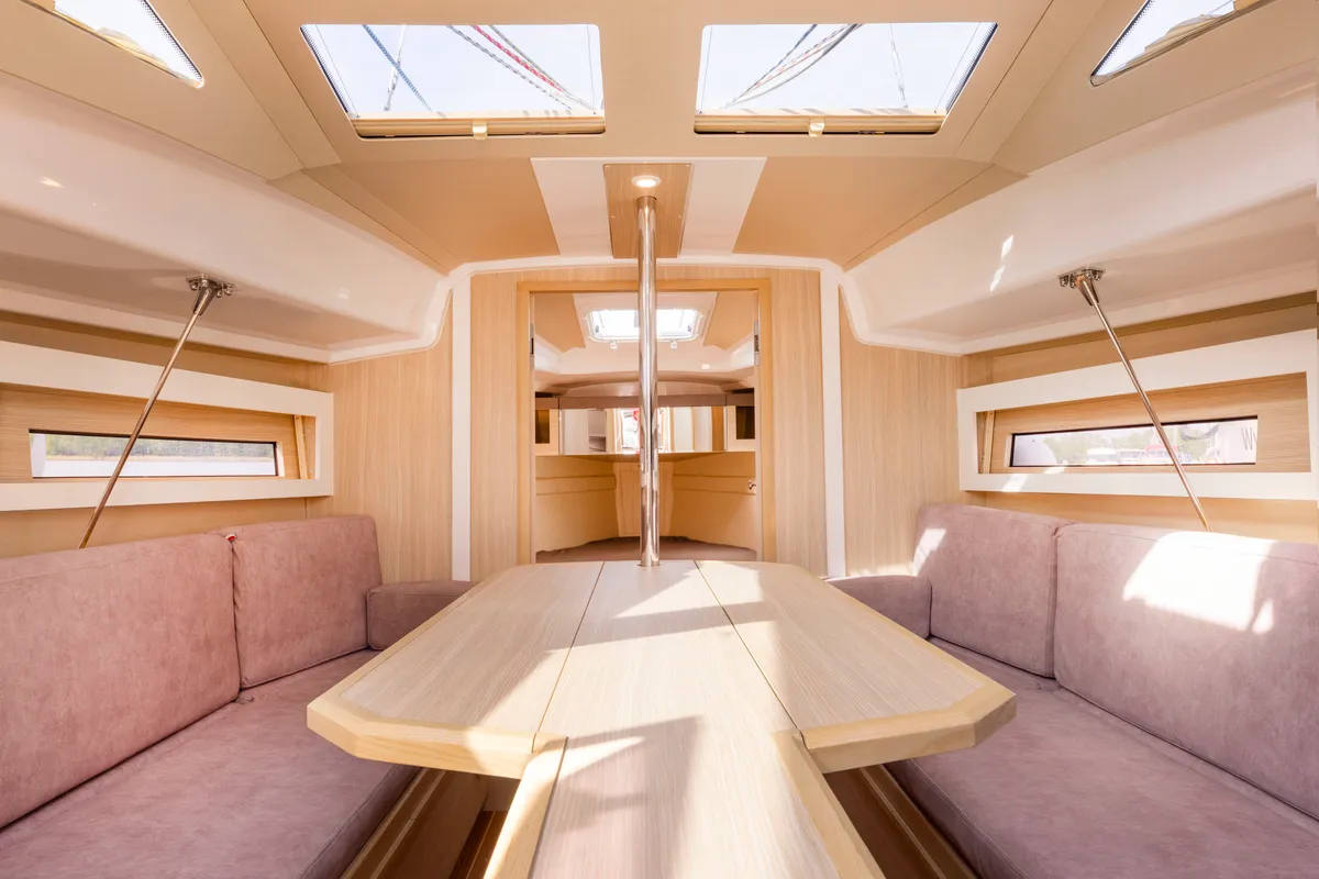 Salon of Glazy Sztynorckie, a Northman Maxus 34 sailboat at Sztynort, Poland
