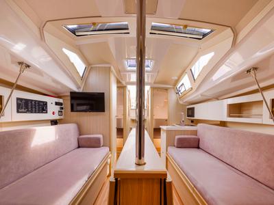 Salon of Glazy Sztynorckie, a Northman Maxus 34 sailboat at Sztynort, Poland