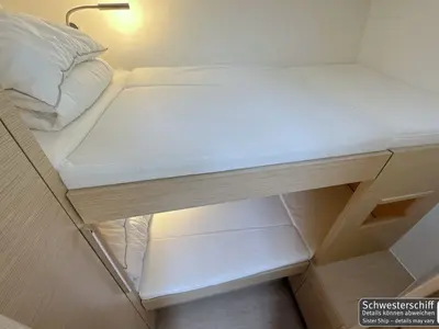 Cabin on Antares, a Hanse Yachts Hanse 460 sailboat at Palma de Mallorca, Spain