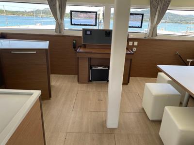 Salon of Naka, a Lagoon 52F catamaran at Tonnarella, Italy
