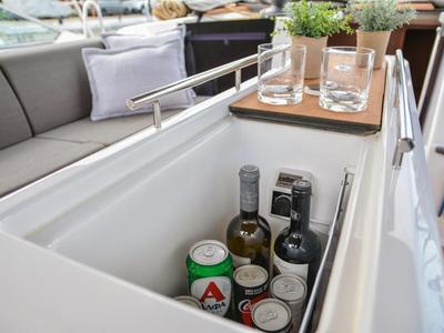 Deck of Daiquiri, a Dufour 460 Grand Large sailboat at Athens, Greece